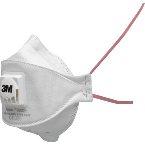 Respiratore monouso 3M Aura 9332+ 3M con filtro a bassa resistenza FFP3 Conf. 10 pezzi - 7100140880